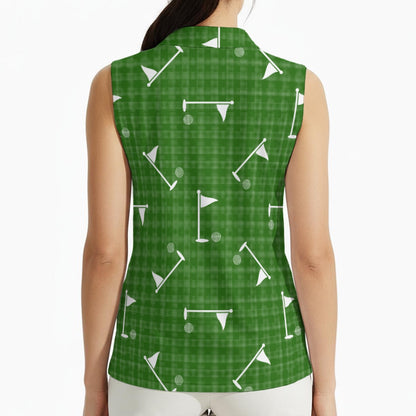 Golf Flag Women's Sleeveless Polo Shirt