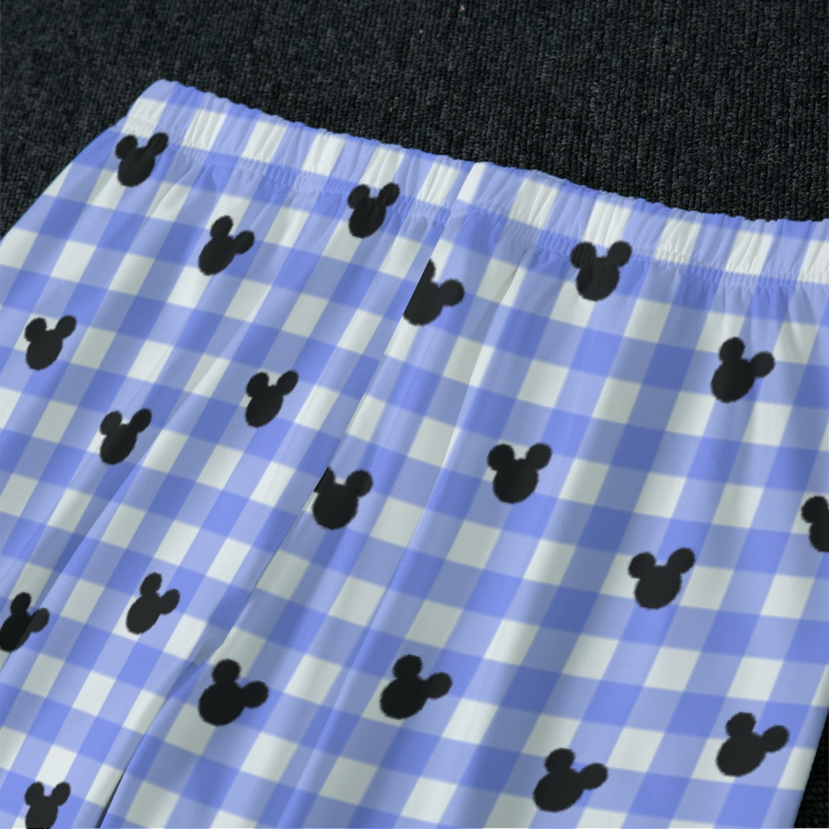 Bright Blue Gingham Women's Raglan Sleeve Pajamas