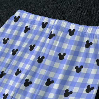 Bright Blue Gingham Women's Raglan Sleeve Pajamas