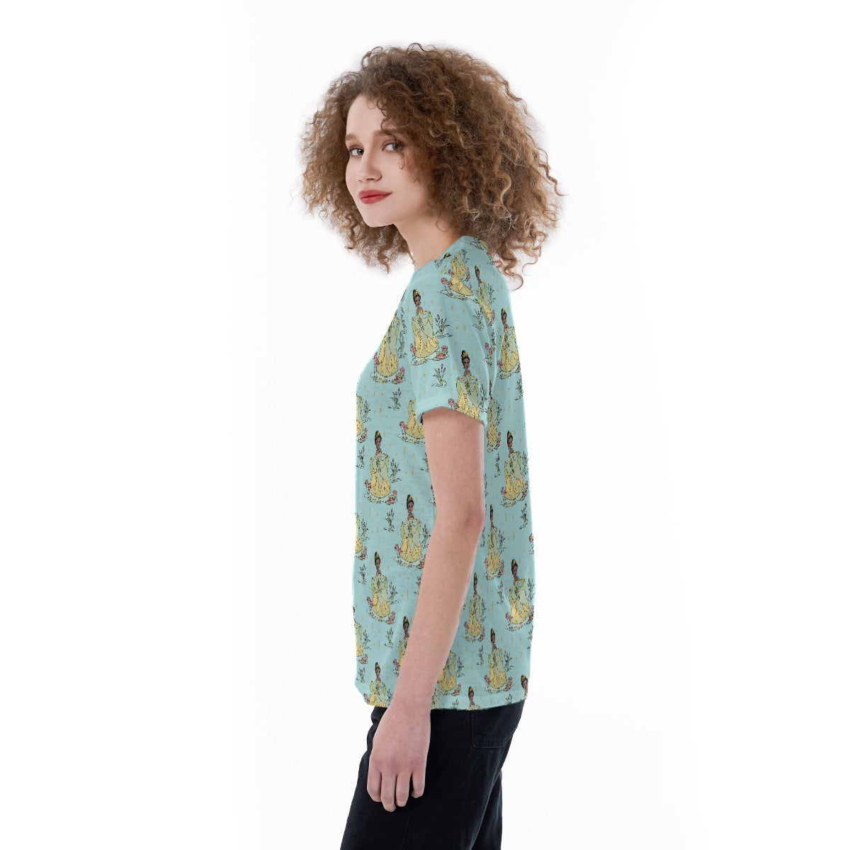 Tia [aqua] V-neck Women's T-shirt
