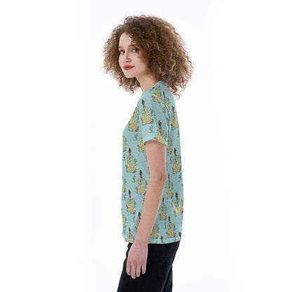 Tia [aqua] V-neck Women's T-shirt