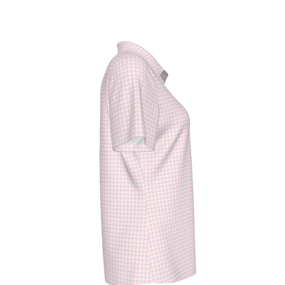 Pink Herringbone Bama Women's Sports Polo Shirt
