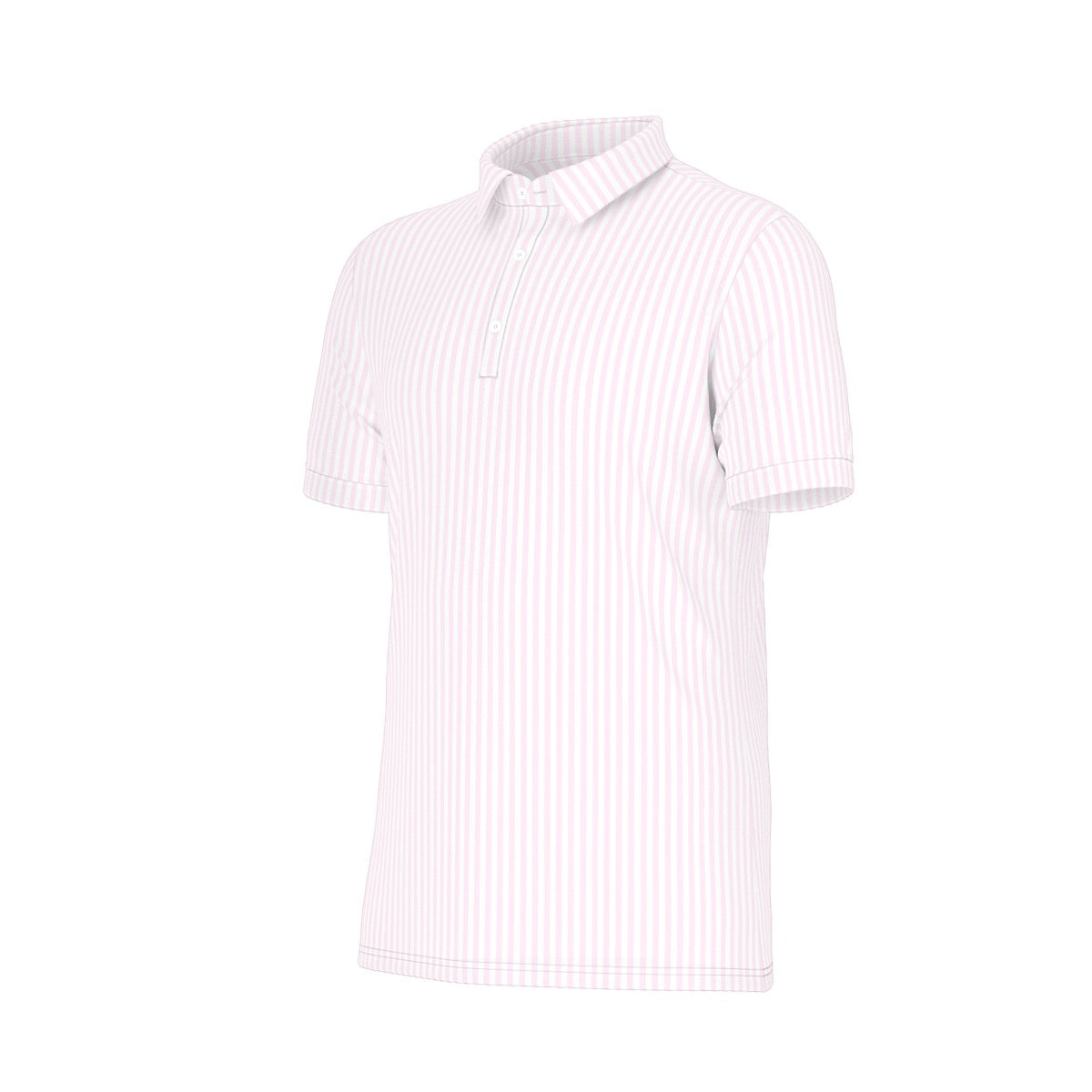 Rose Stripe Men's Stretch Collar Polo Shirt