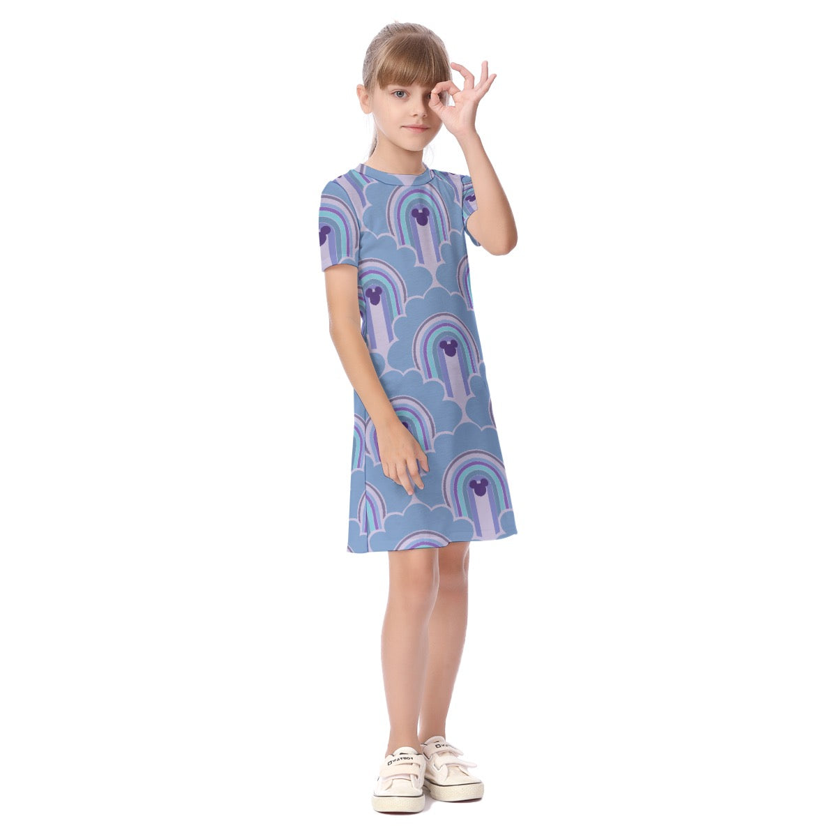 Retro MM Kid's Short Sleeve Dress