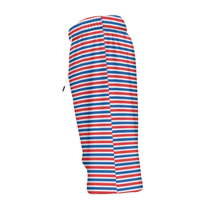 RWB Stripe Men‘s Beach Shorts With Lining