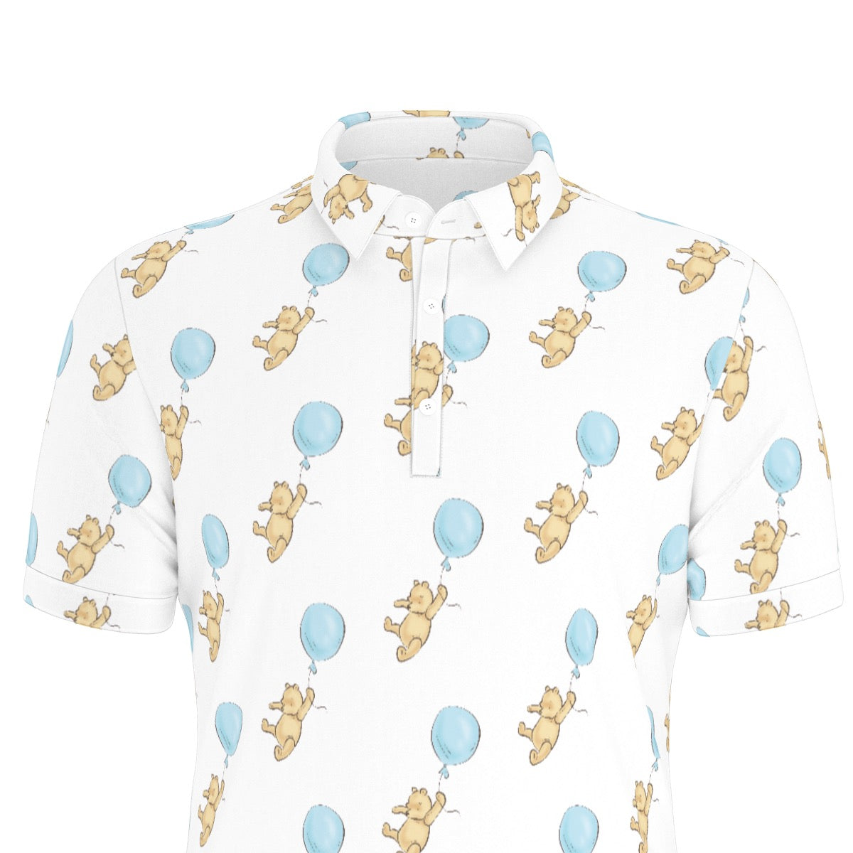 Winnie & Balloon Men's Stretch Collar Polo Shirt