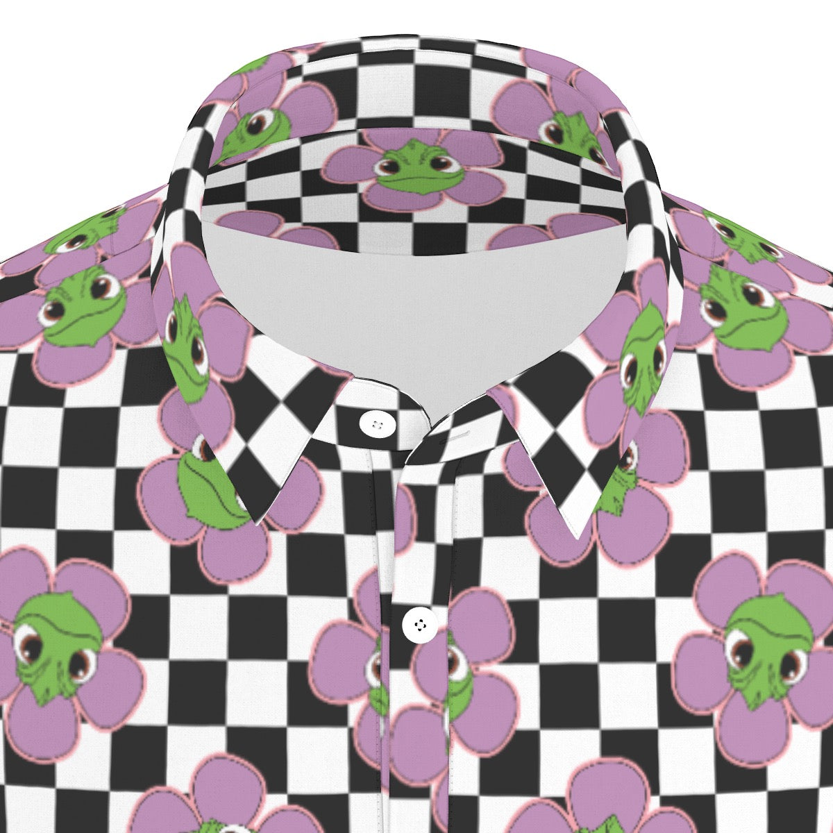 Flower Chameleon Men's Stretch Collar Polo Shirt