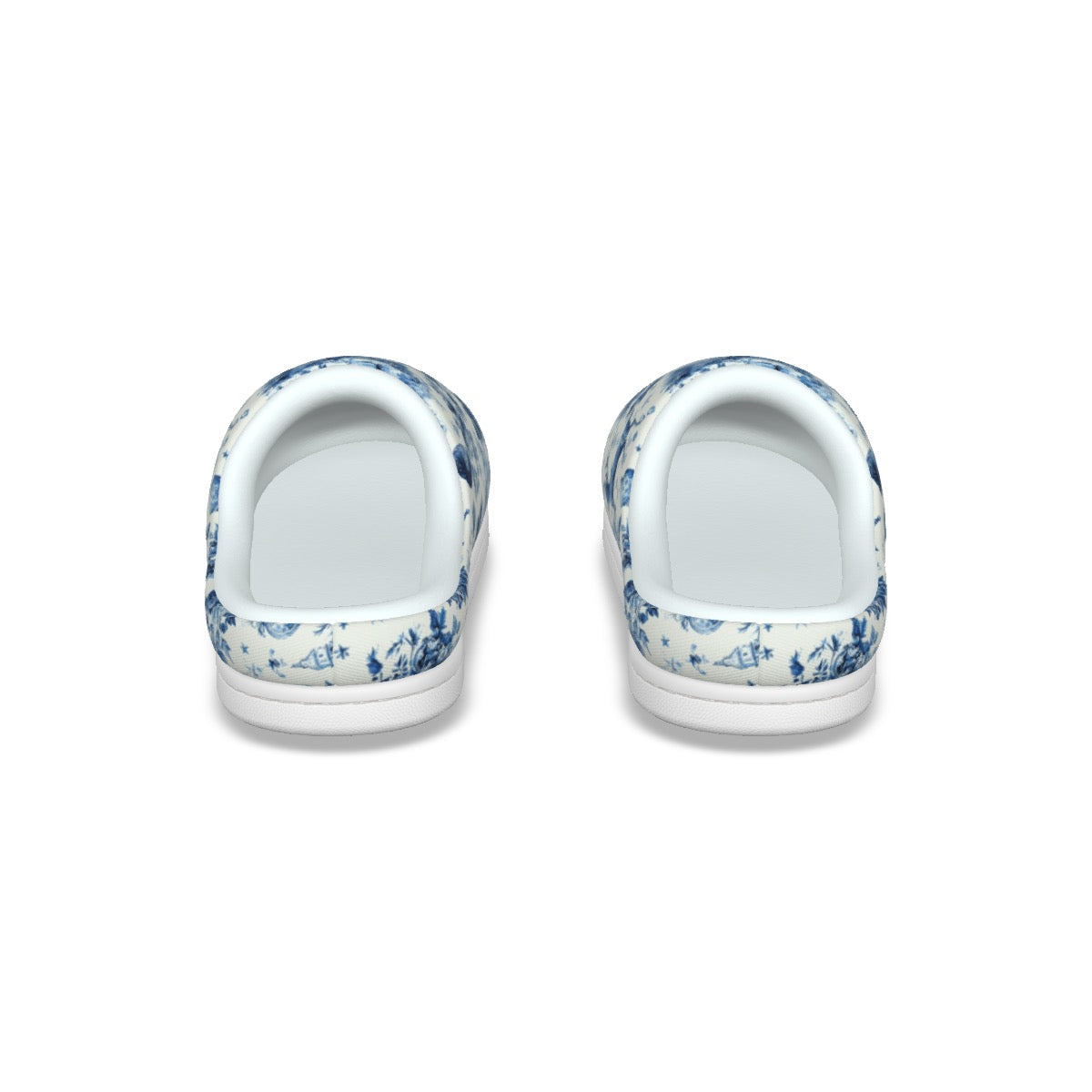 Blue Christmas Toile Women's Plush Slippers