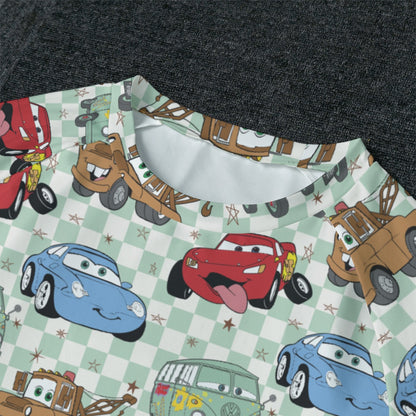 Cars Men's Raglan Sleeve Pajamas With Wide Ankles