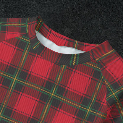 Classic Christmas Plaid Kid's Raglan Sleeve Pajamas