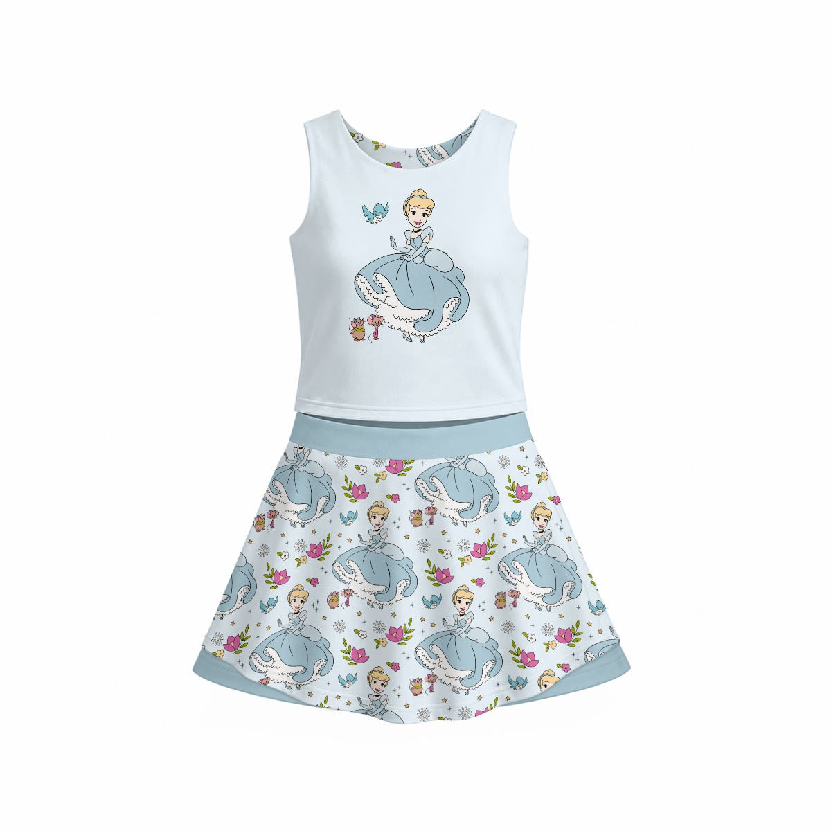 Cindy Girl's Sports Tank & Skort Set