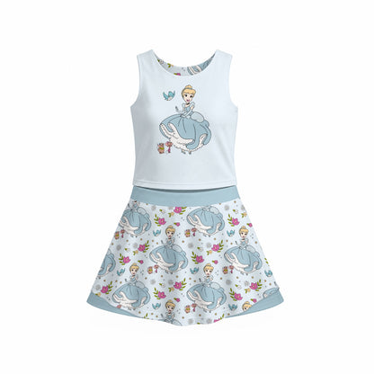 Cindy Girl's Sports Tank & Skort Set