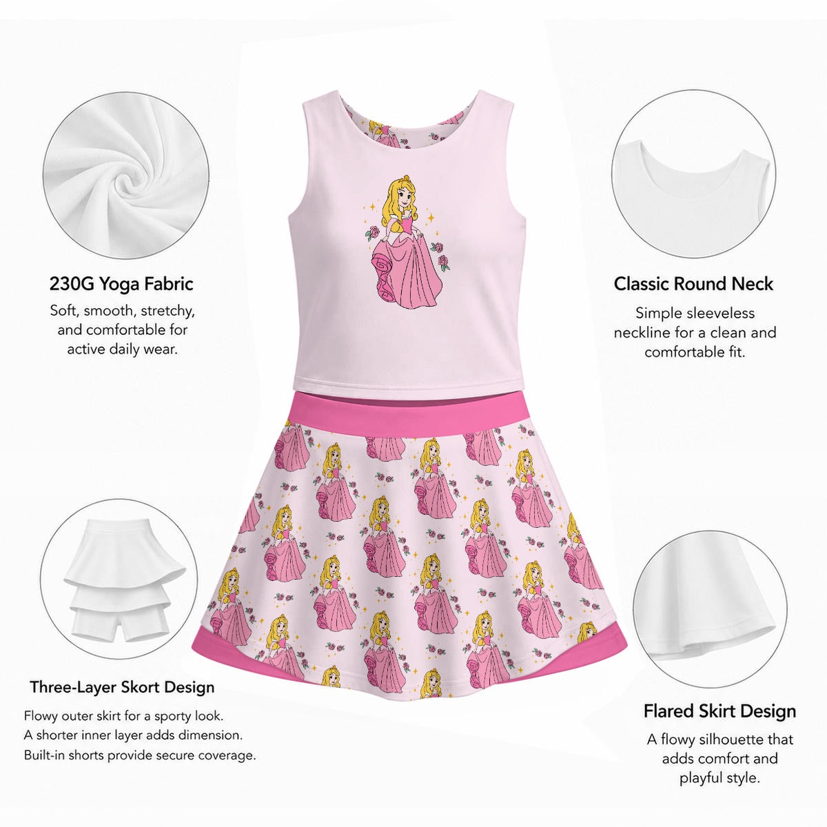 The Sleeping Princess Women's Sports Tank & Skort Set