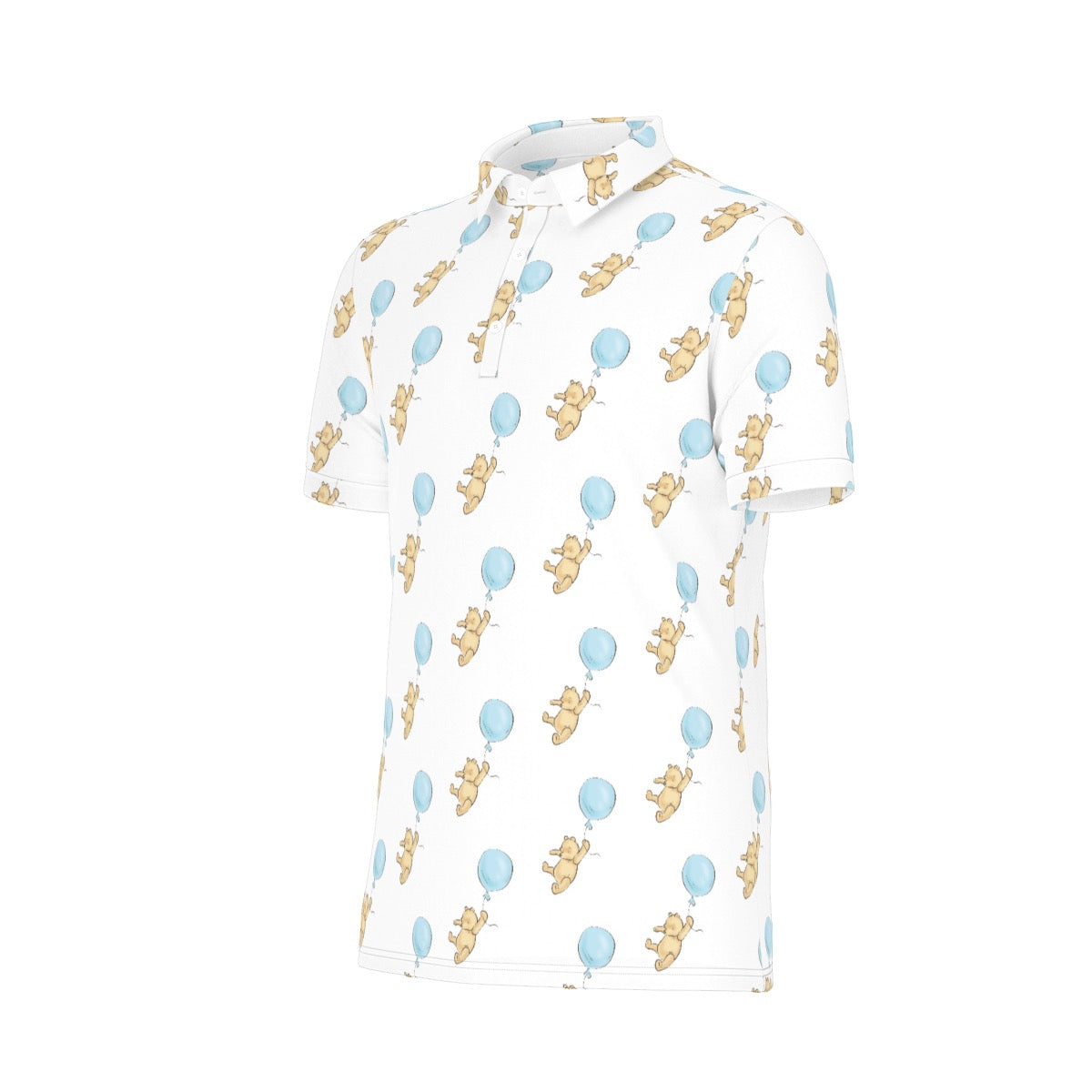 Winnie & Balloon Men's Stretch Collar Polo Shirt