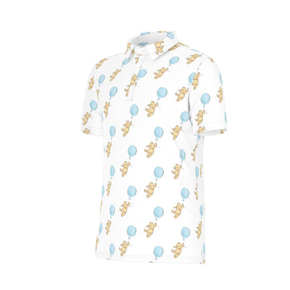 Winnie & Balloon Men's Stretch Collar Polo Shirt