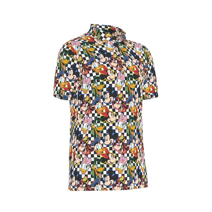 Checkered Friends Men's Stretch Collar Polo Shirt