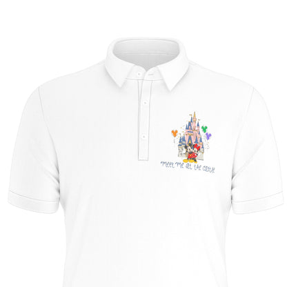 Meet Me at the Castle Men's Stretch Collar Polo Shirt