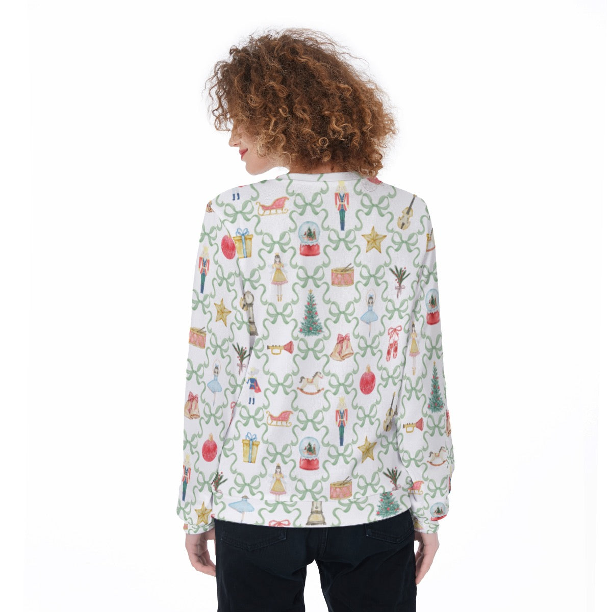 Green Bow Nutcracker Women's Sweater