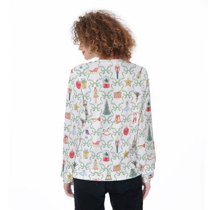 Green Bow Nutcracker Women's Sweater