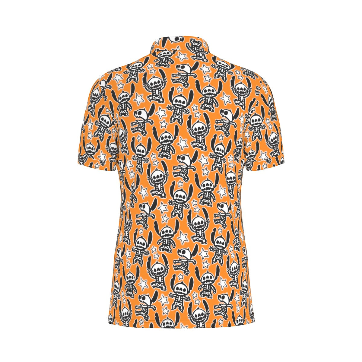 Skeleton Alien Men's Stretch Collar Polo Shirt