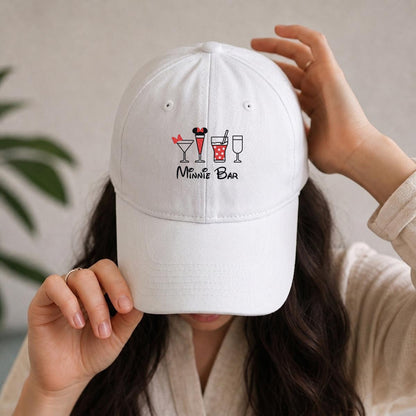 Minnie Bar Embroidered Soft-Crown Flat Cap