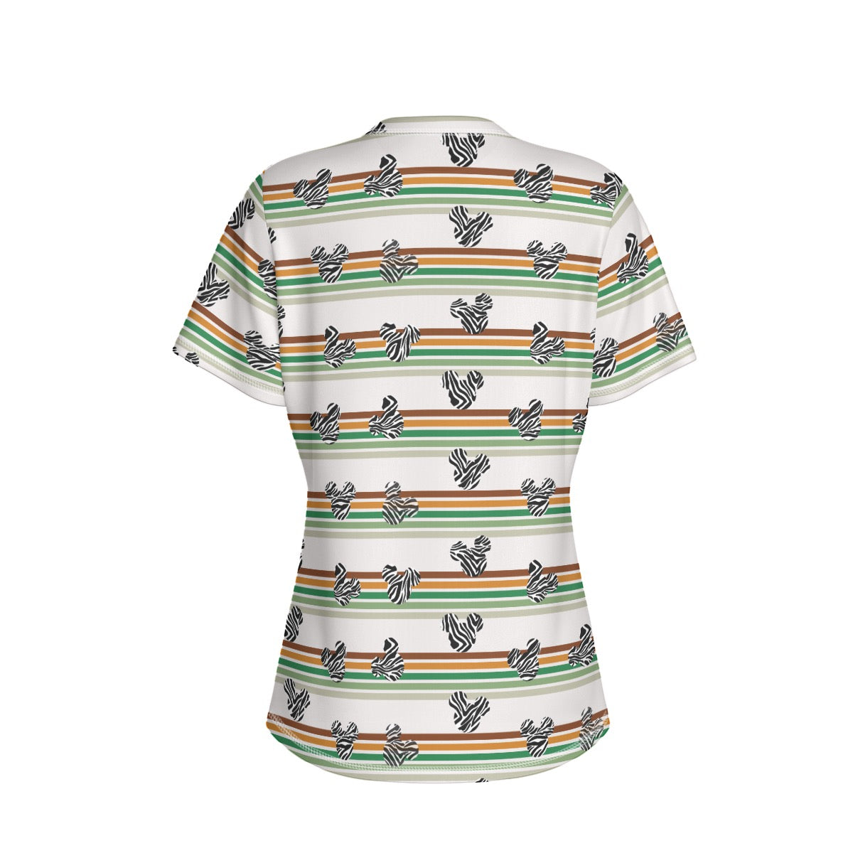 Zebra MM & Stripe Women's Round Neck Yoga Top|210GSM