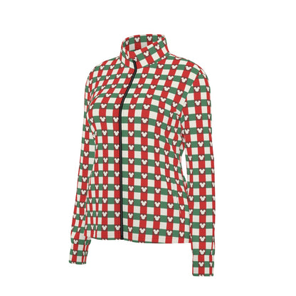 MM Christmas Plaid Women's Long Sleeve Thumbhole Jacket