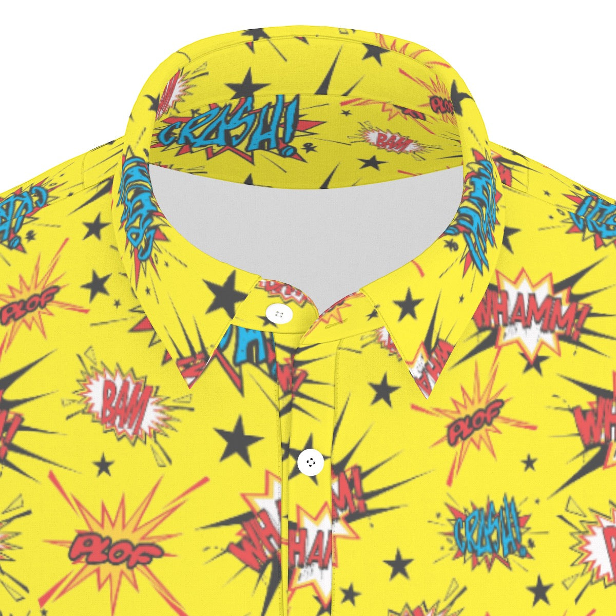 Yellow Superhero Men's Stretch Collar Polo Shirt