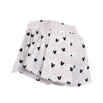 Pink Swag & Tassel Women's Sport Skorts With Pocket