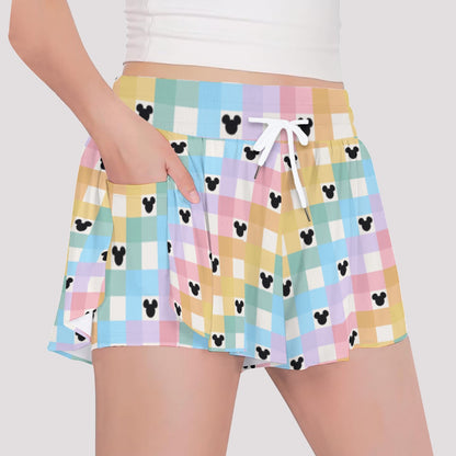 Pastel Gingham MM Girls' Sports Culottes