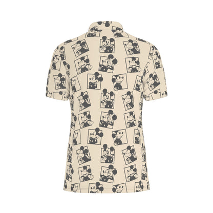 Vintage MM Squares Men's Stretch Collar Polo Shirt