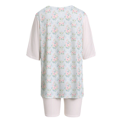 Rose Women's T-shirt Set With Short Sleeve