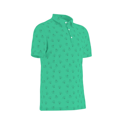 Ariel Bounding Tail Print Men's Stretch Collar Polo Shirt