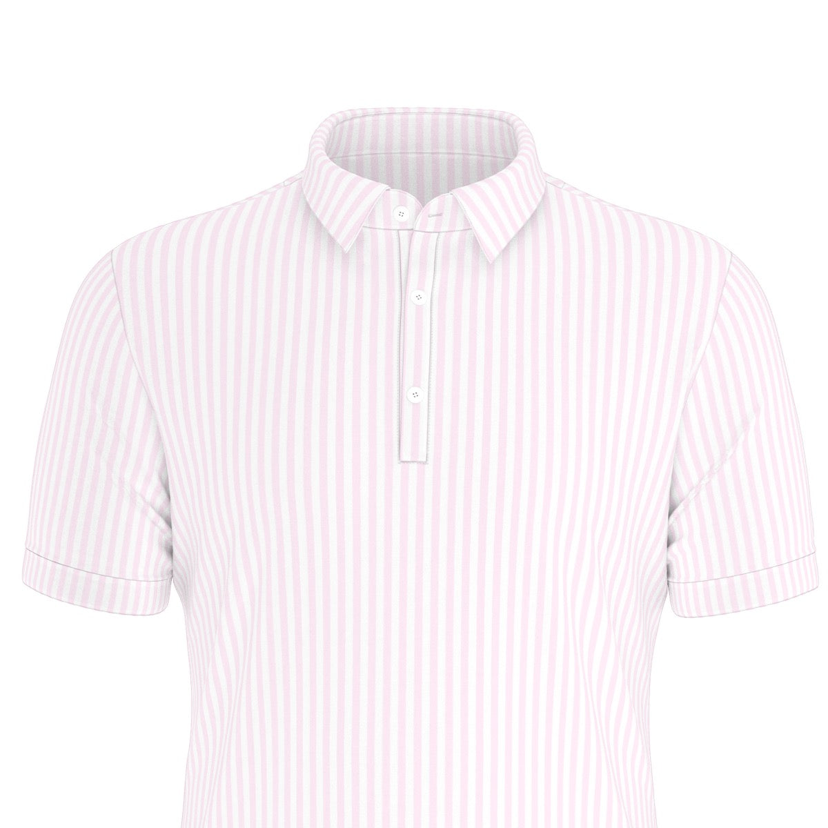 Rose Stripe Men's Stretch Collar Polo Shirt