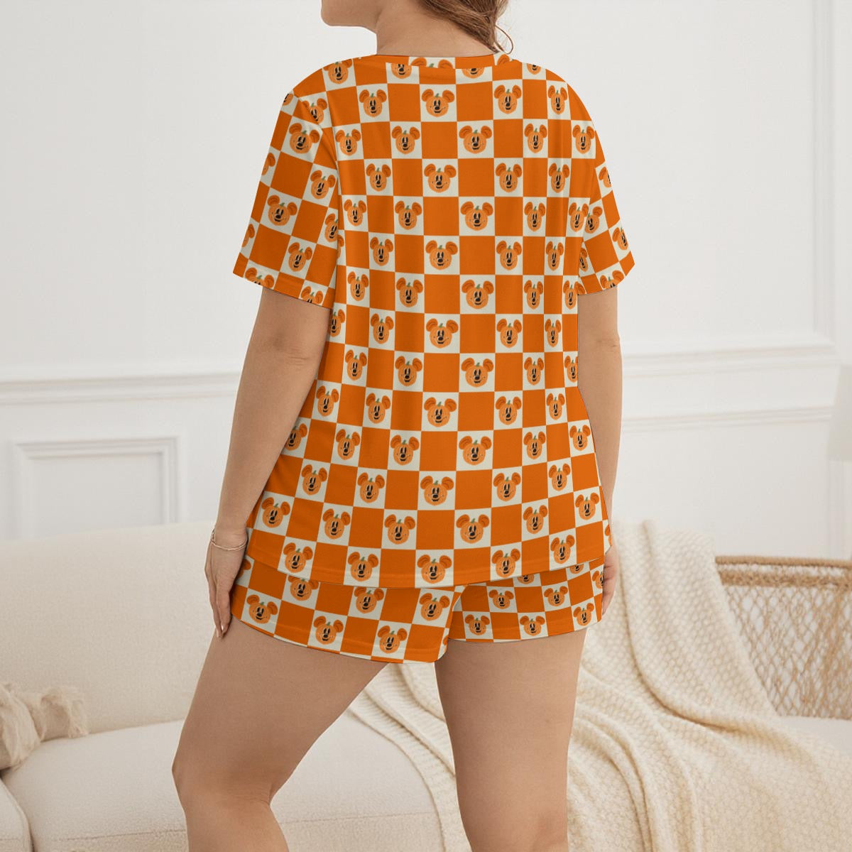 Preppy Pumpkin Women's Soft-Touch Lounge Set With Shorts