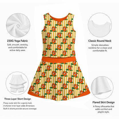 Striped Birdie Women's Sports Tank & Skort Set