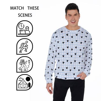 Blue Gingham Men's Sweater