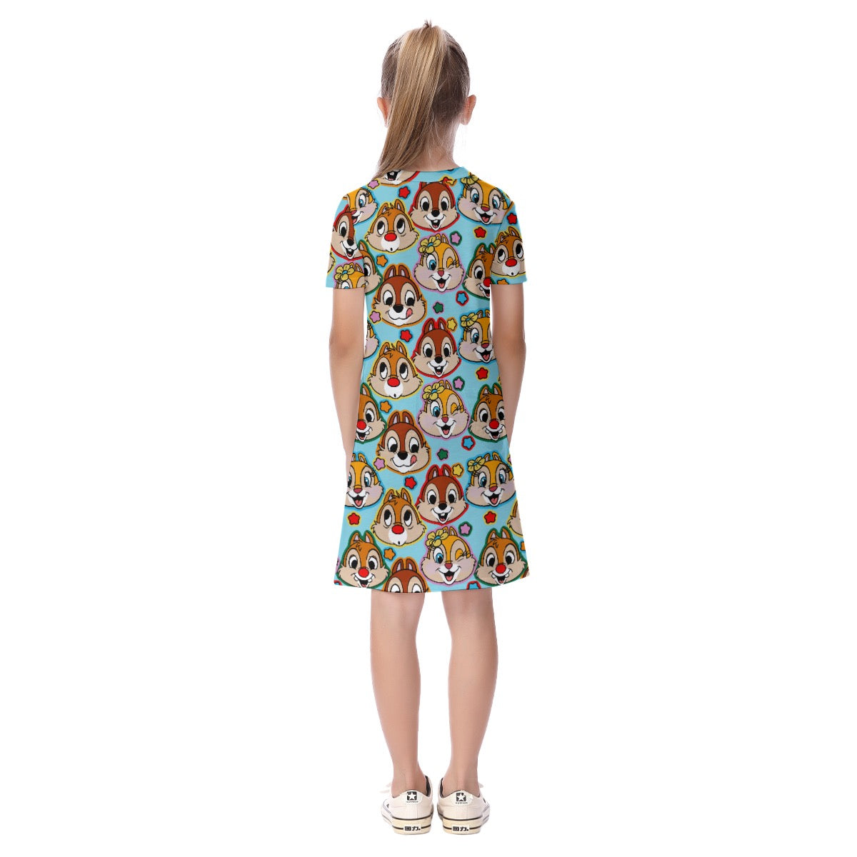 Aqua Chipmunks Kid's Short Sleeve Dress