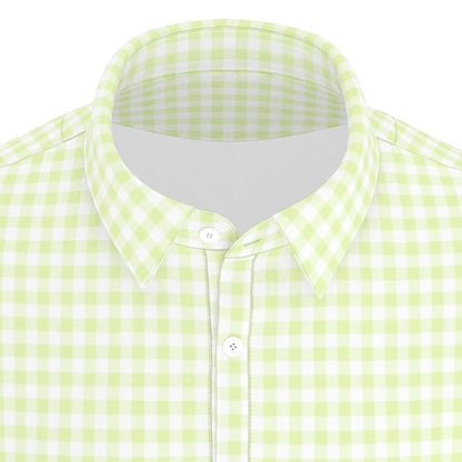 Coco Gingham Men's Stretch Collar Polo Shirt