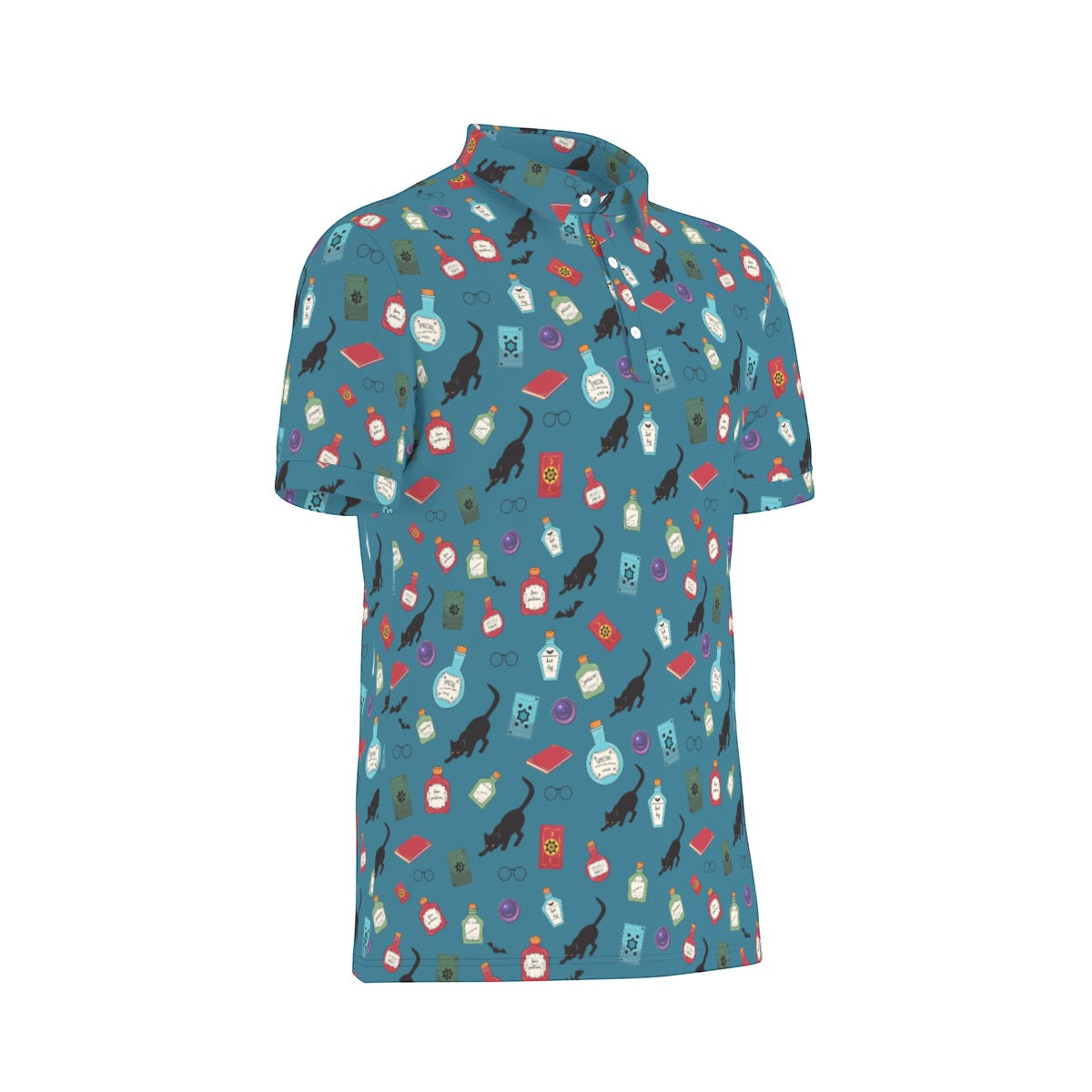 Blue Wizard Men's Stretch Collar Polo Shirt