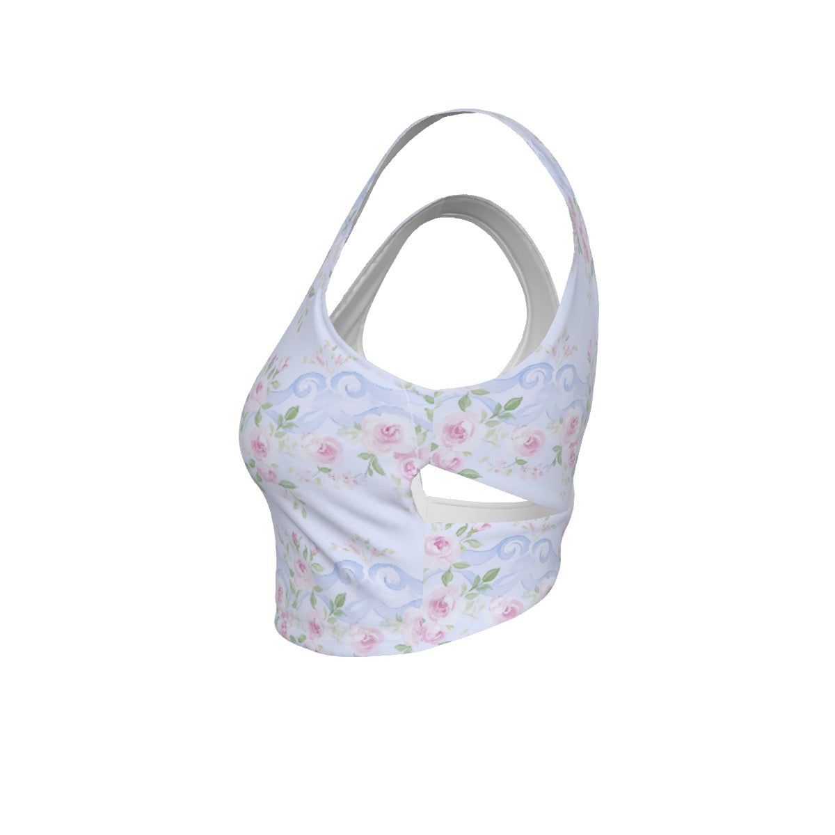 Grandmillenial Roses Women's Back Cross Sports Bra