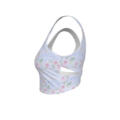 Grandmillenial Roses Women's Back Cross Sports Bra