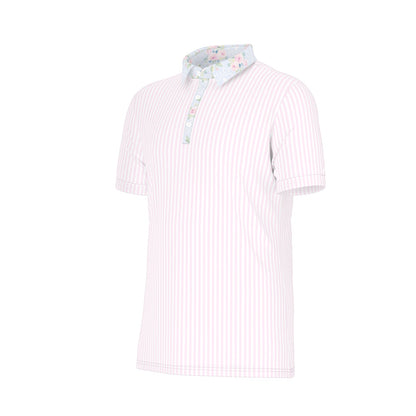 Rose Men's Stretch Collar Polo Shirt
