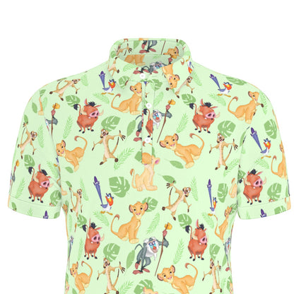 King of the Savannah Men's Stretch Collar Polo Shirt