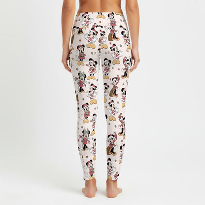 Santa Minnie Women's High Waist Leggings With Side Pocket