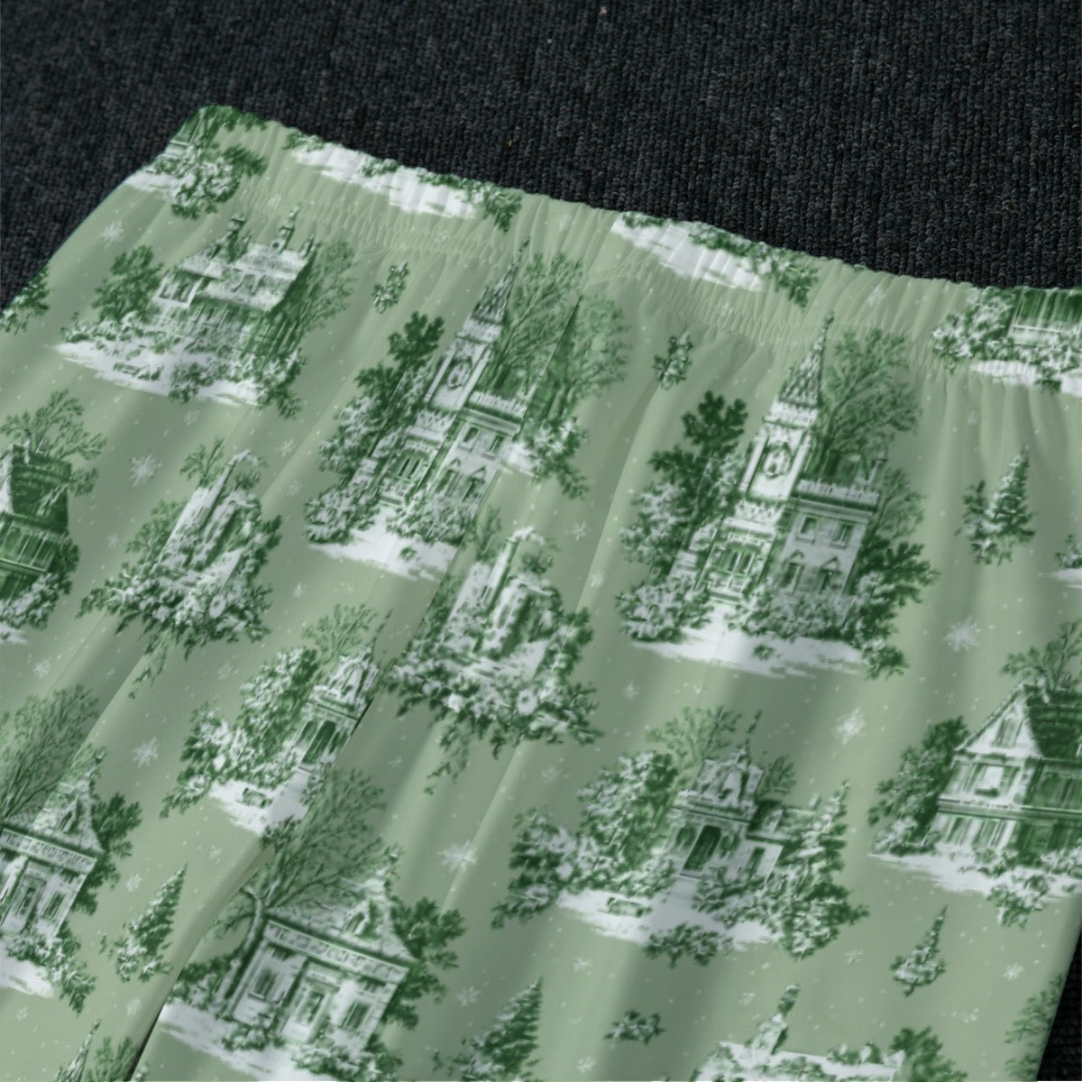 Sage Christmas Toile Women's Raglan Sleeve Pajamas