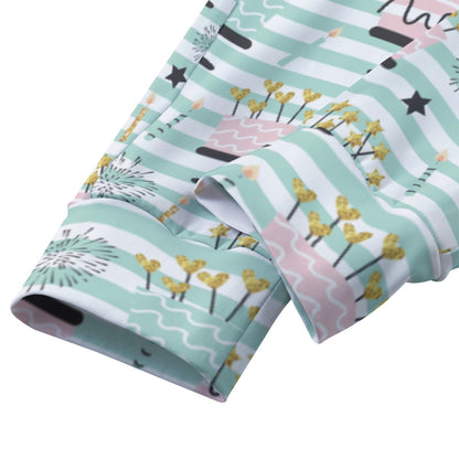 Striped Birthday Cake Women's Yoga Pants