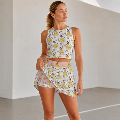 The Beautiful Princess & Belle’s Bows Women's Sports Tank & Skort Set