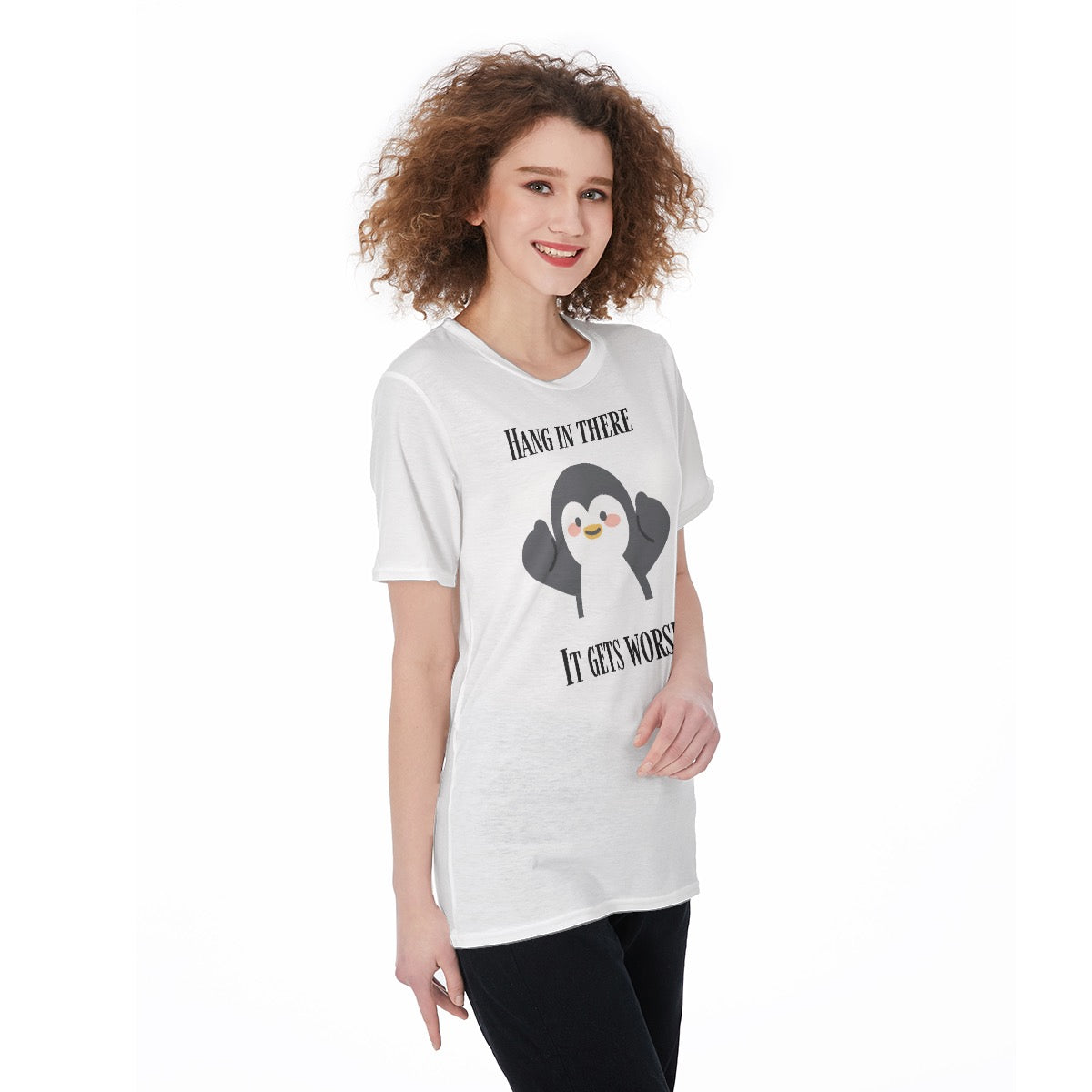 Hang in There Women's O-Neck T-Shirt|180 GSM Jersey