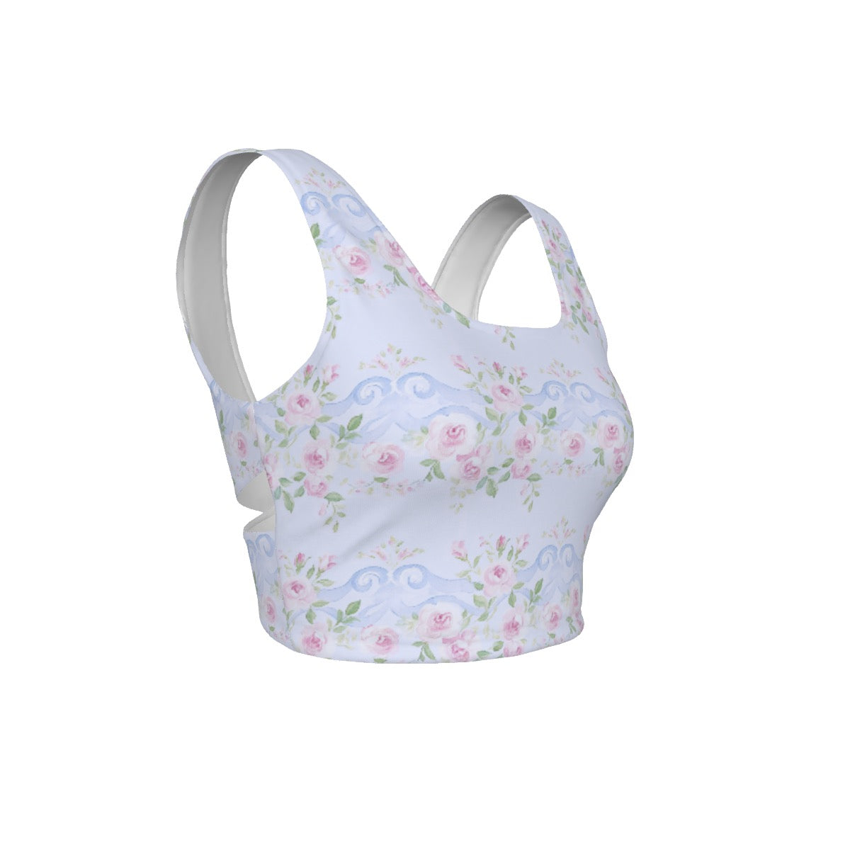 Grandmillenial Roses Women's Back Cross Sports Bra